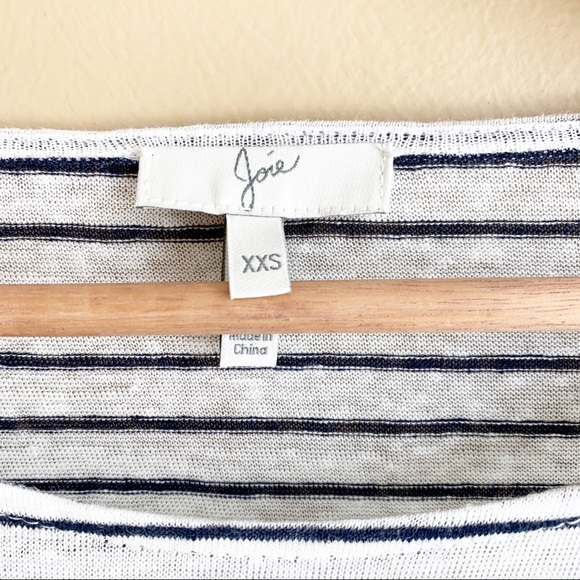 Joie stripe blouse linen tie sleeves RELISTED - Picture 6 of 8